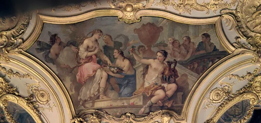 Dekoratives Paneel aus dem Ovalen Salon, das die Geschichte von Psyche illustriert, 1732-39